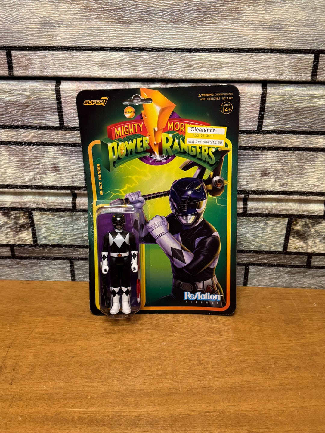 Mighty Morphin Power Rangers Black, Reaction Figures Super7, Ship Daily