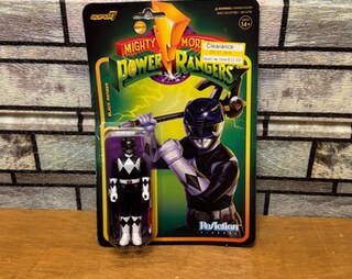 SUPER7 Power Rangers ReAction Figure: Mighty Morphin Black Ranger, 10 Cm, Figura Collezionabile