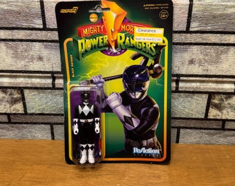 SUPER7 Power Rangers ReAction Figure: Mighty Morphin Black Ranger, 10 Cm, Figura Collezionabile