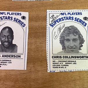 1986 DairyPak NFL Players Superstars Series Milk Carton, Anderson, Collinsworth
