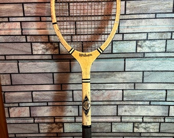 Antique 1930s Vintage Wilson Phoenix Wooden Tennis Racket, Same Day QuikShip
