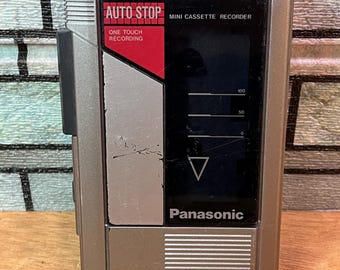 Panasonic RQ-345 Mini Cassette Recorder Auto Stop Portable Vintage Dictaphone