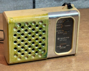 Sanyo RP 1250 Transistor AM Radio Vintage, Free Same Day QuikShip