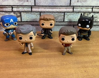 Funko Pop Action Figure Lot: Captain America, Dark Knight, Hawkeye