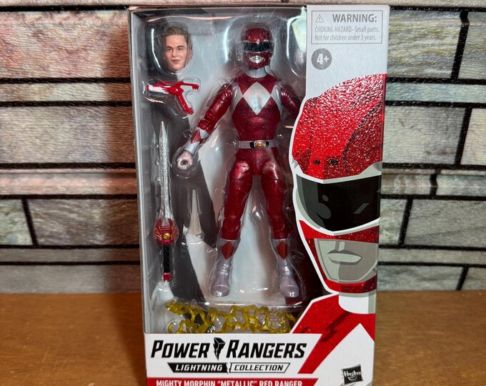 Power Rangers Lightning Collection Mighty Morphin Red Metallic Ranger ...
