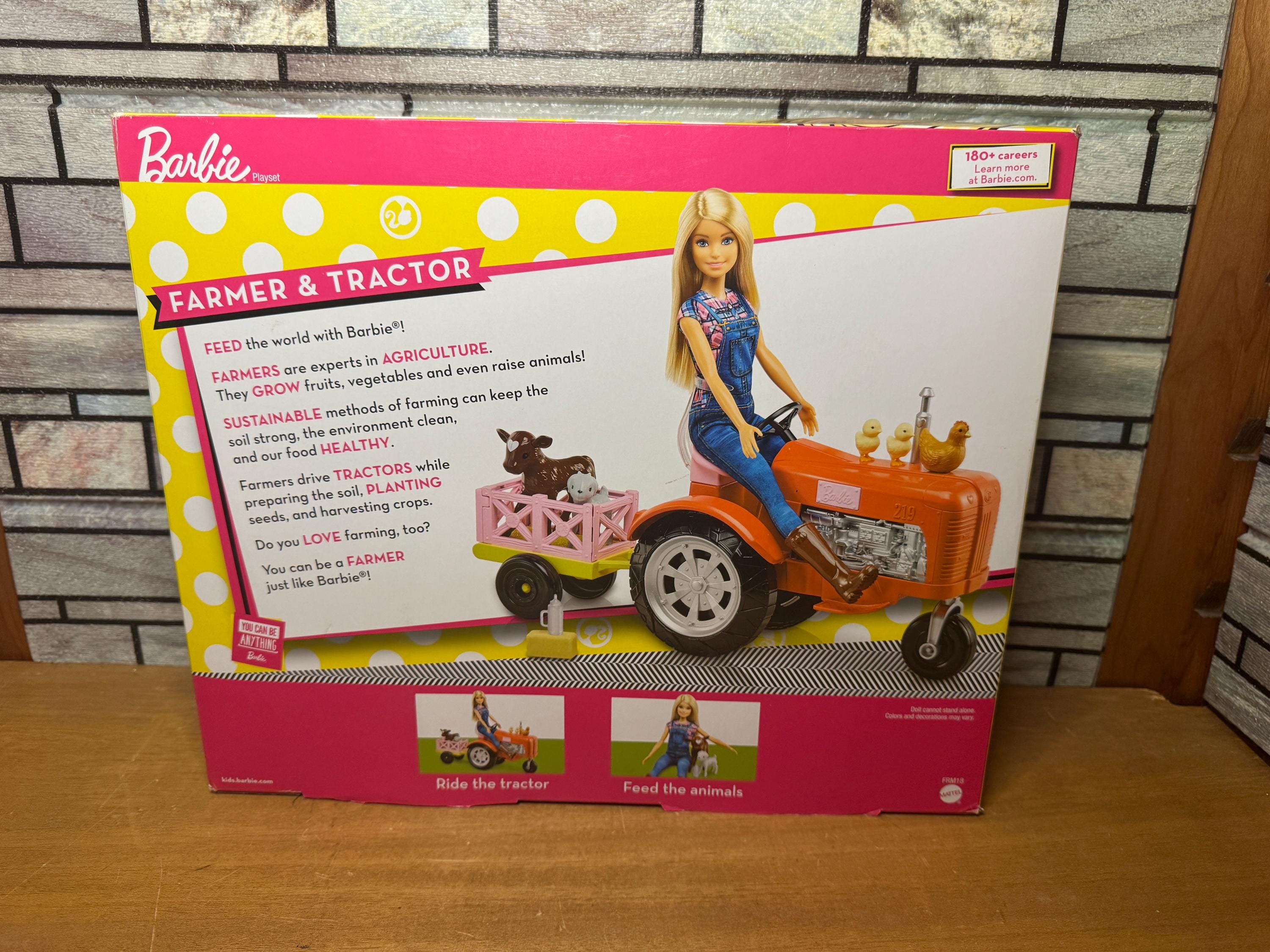 Barbie Farmer Tractor With Wagon Career Doll, FRM18 Playset