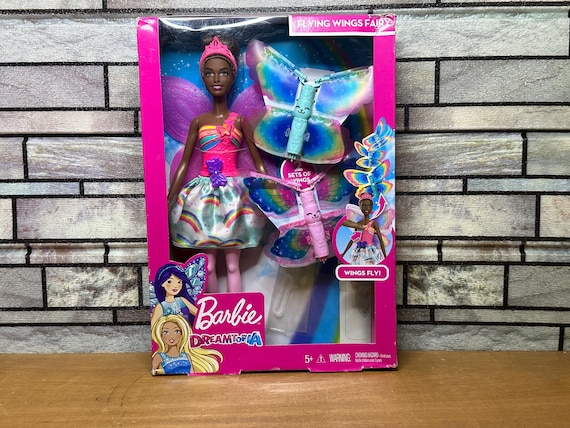 Barbie Black Dreamtopia Flying Wings Fairy Wings Fly FRB07 We Ship Daily USPS