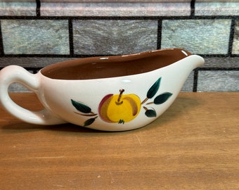 Stangl Fruit Pottery Dinnerware Gravy Sauce Boat Bowl Peach