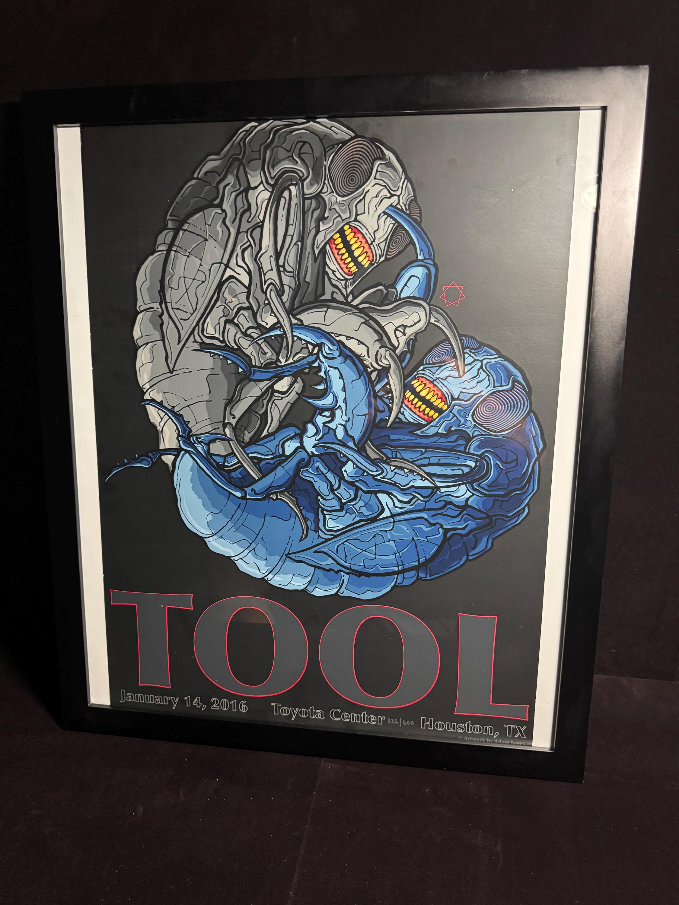 Tool Band Concert Poster Houston Toyota Center, Jan 14, 2016 Adam