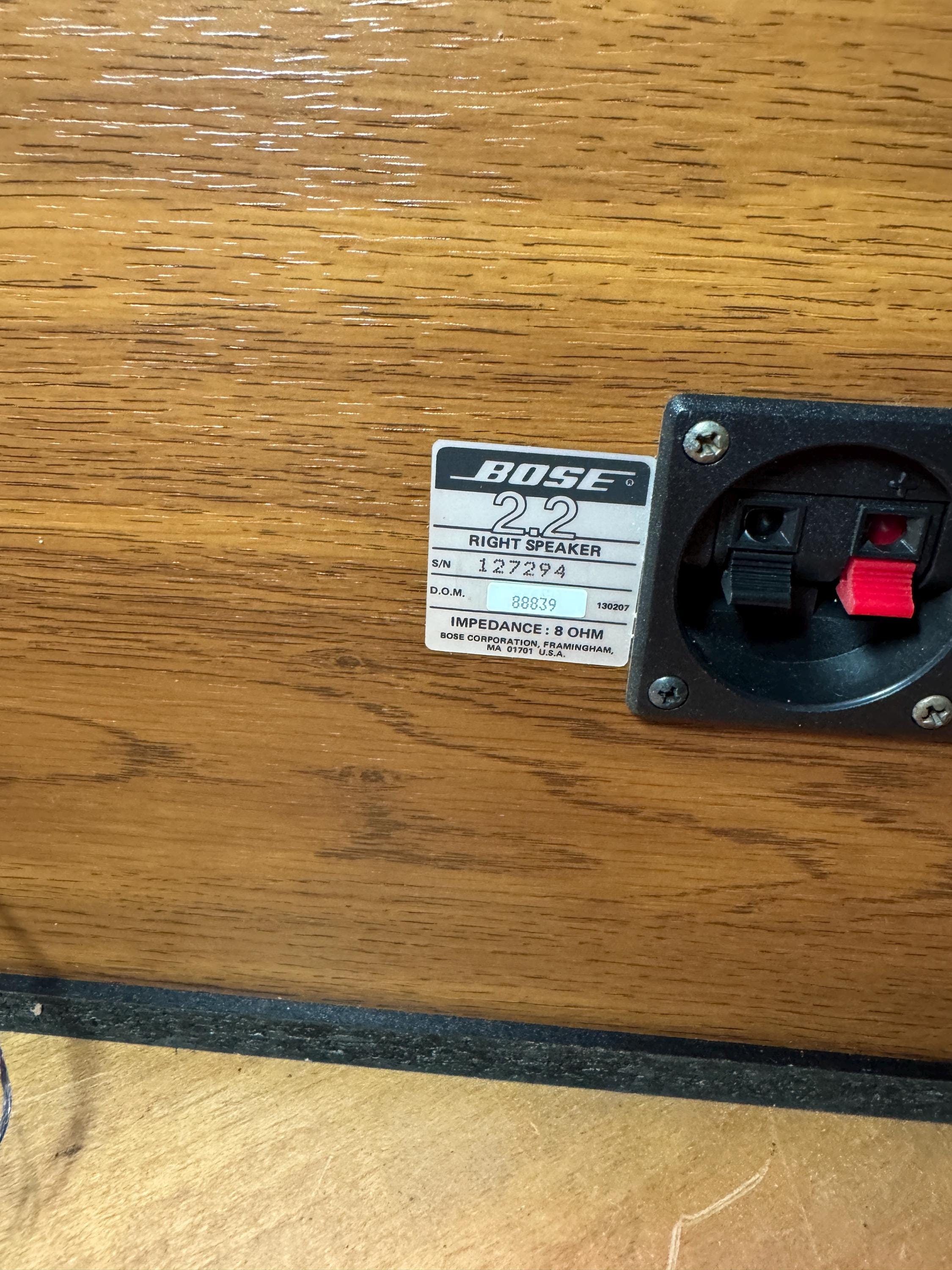 Bose 2.2 Direct Reflecting Bookshelf Speaker Right Only - 1990s