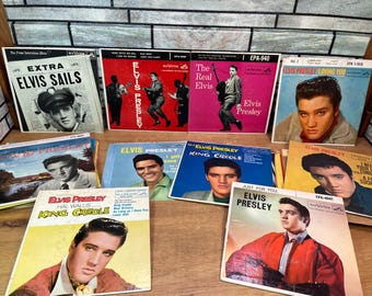 Records 45 rpm 7" Lot of Elvis Covers and Records