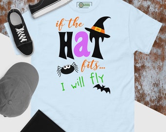 Camisas de Halloween para jovens, homens e mulheres, chapéus de Halloween, morcegos e aranhas, lindo presente de camiseta para festa de Halloween.