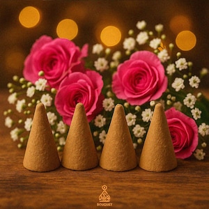 Bouquet Frensh Flower Bliss Incense Cones - Rich Flower Scents for Elegant Aromas - Long Lasting Fragrance