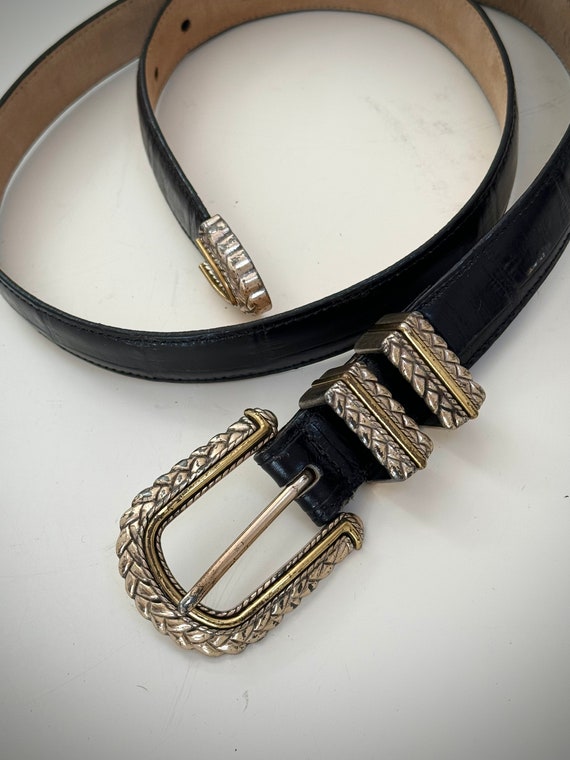 Black Leather Belt - image 1