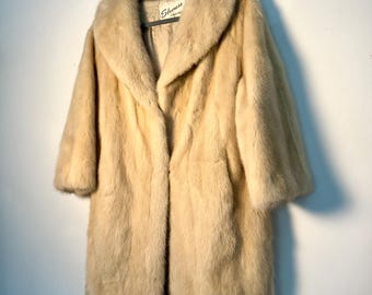 Vintage Strouss Hirshberg Real Natural Pastel Mink Walking Coat Custom Size