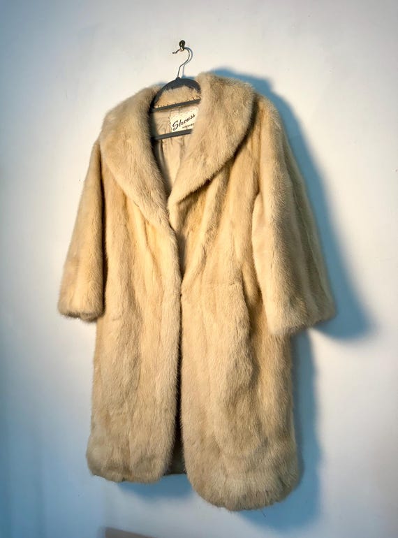Vintage Strouss Hirshberg Real Natural Pastel Mink Walking Coat Custom Size