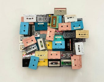 Stereoty[a]pes Series (2024) #21 Mixed Media Wall Art Decorative Art Cassette Tapes 80s 90s 20"x20"