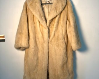 Vintage Strouss Hirshberg Real Natural Pastel Mink Walking Coat