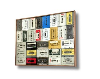 Stereoty[a]pes  (2024) #15 Mixed Media Wall Art Decorative Art Cassette Tape 80s 90s  21&quot;x16&quot;