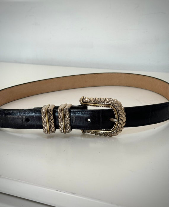 Black Leather Belt - image 2