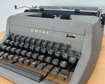Working typewriter Royal Senior Companion -Portable Matte Grey Typewriter with Carrying Case