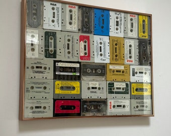 Stereoty[a]pes  (2024) Mixed Media Wall Art Decorative Art Cassette Tape 80s 90s  21"x16"