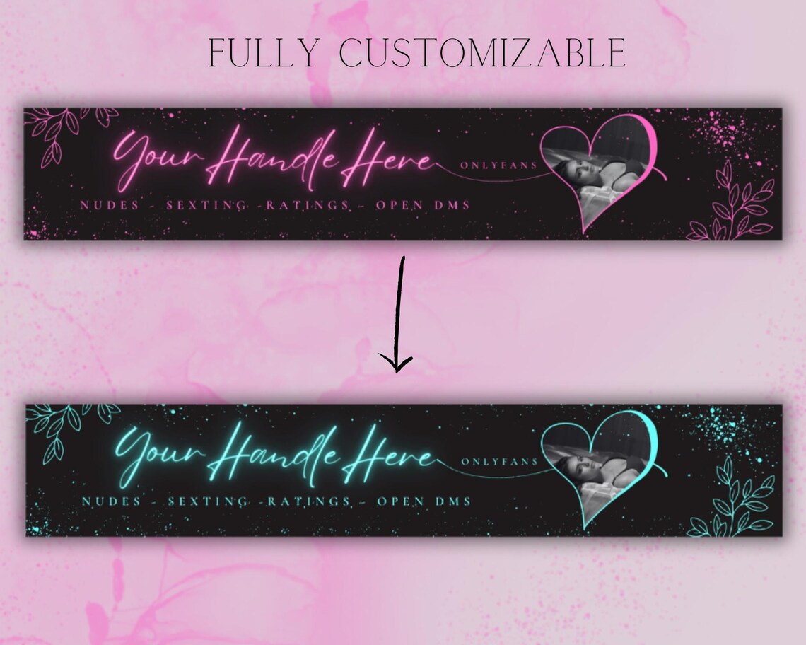 Neon Onlyfans Banner | Editable Template | Canva Template | Tip Menu ...