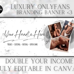 Black & White Modern OnlyFans Banner, Editable Template, Canva Template, Tip Menu Templates, Fansly Template, OF Branding, Digital Download