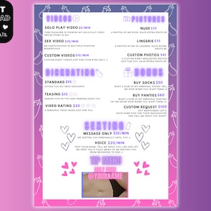 Vibes Neon OnlyFans Tip Menu | Editable Template | Canva Template | Tip Menu Template | Fansly Template | Modern Tip Menu | Digital Download