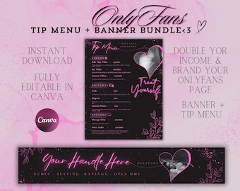 Neon Onlyfans Tip Menu | Editable Template | Canva Template | Tip Menu