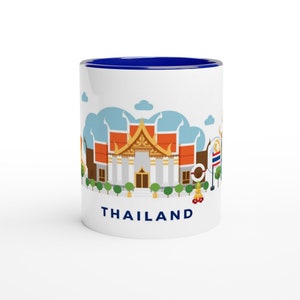 Thailand Wrap Around Mug | Two-Tone Ceramic Travel Mug | 11oz 325ml | Starbucks ‘Been There’ Inspired