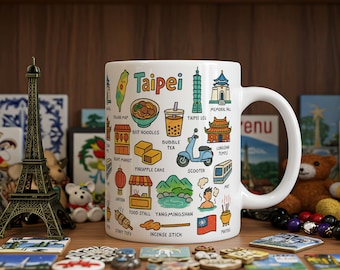 Helsinki Finland Mug | Colorful Ceramic Icons Travel Mug | 11oz