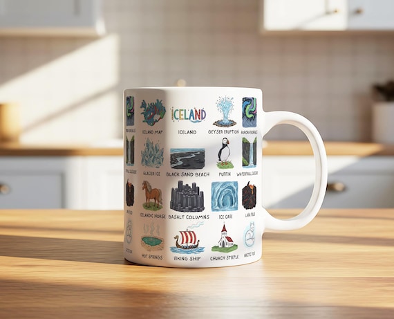 Iceland Souvenir Icon Mug | Ceramic Travel Mug | 11oz 325ml | Starbucks  'been There' Inspired - Etsy