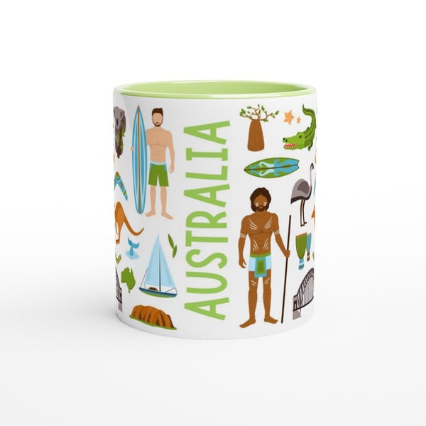 Australië mok | Tweekleurige keramische reismok | 11oz 325ml | Starbucks ‘Been There’ geïnspireerd