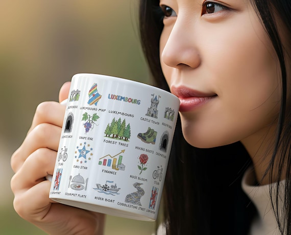 Luxembourg Souvenir Icon Mug | Ceramic Travel Mug | 11oz 325ml