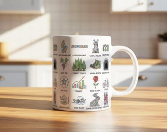 Luxembourg Souvenir Icon Mug | Ceramic Travel Mug | 11oz 325ml
