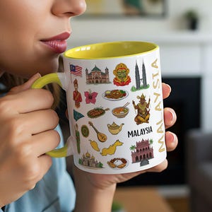 Malaysia Mug | Two-Tone Ceramic Travel Mug | 11oz 325ml | Starbucks ‘Been There’ Inspired