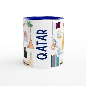 Qatar Mug | Two-Tone Ceramic Travel Mug | 11oz 325ml | Starbucks ‘Been There’ Inspired