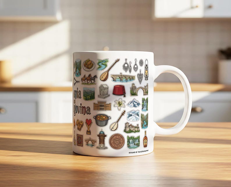 Bosnia And Herzegovina Cultural Icons Mug 11oz Ceramic Coffee Mug bosnia-and-herzegovina-cultural-icons-mug-11oz-ceramic-coffee-mug