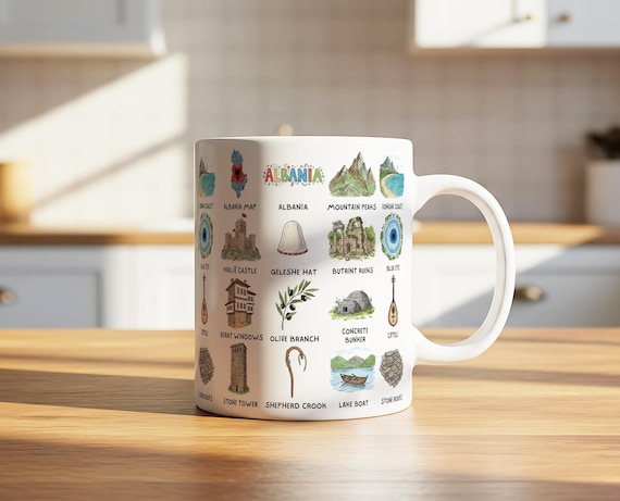 Albania Souvenir Icon Mug | Ceramic Travel Mug | 11oz 325ml | Starbucks  'been There' Inspired - Etsy