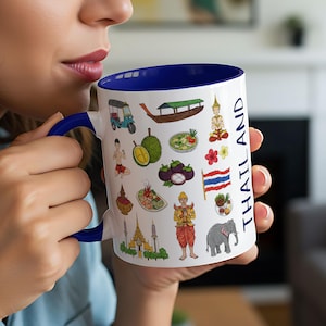 Thailand Mug | Two-Tone Ceramic Travel Mug | 11oz 325ml | Starbucks ‘Been There’ Inspired