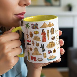 Egypt Mug | Two-Tone Ceramic Travel Mug | 11oz 325ml | Starbucks ‘Been There’ Inspired