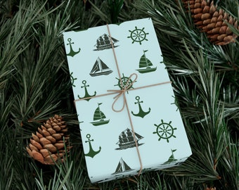 Papel de regalo pirata naval. Papel de regalo de cumpleaños. Papel de regalo para baby shower