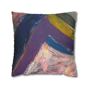 Purple Abstract Art Throw Pillow &quot;Mood Safari&quot; #2