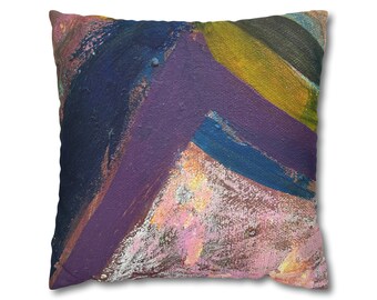 Purple Abstract Art Throw Pillow "Mood Safari" #2