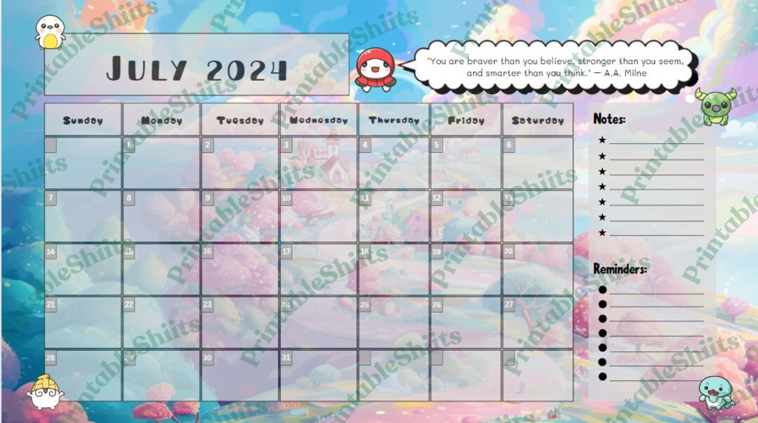 Printable Calendar Planner 2024 - Etsy
