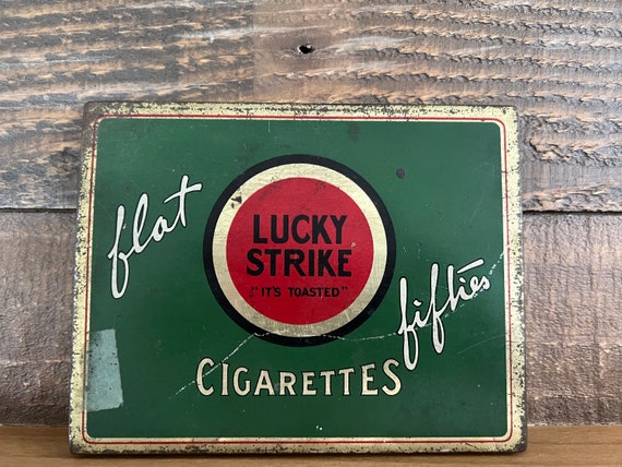 Vintage Lucky Strike Green Cigarette Tin - Etsy