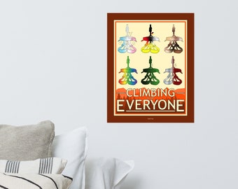 Rock Climbing is for Everyone Poster - Pride Art Print - Everybody is Welcome at the Crag Wall Art - Inclusive Artwork