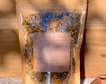 Baño de asiento herbal posparto / Sanación perineal orgánica / Sanación del cordón umbilical / Baño relajante después del parto para la nueva mamá y el bebé / Bolsa de 85 g