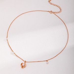 Heart Necklace, Gold Pearl Necklace, Pearl Bridal Jewelry, Dainty Gold Necklace, Silver Necklace Wedding, Necklaces For Mom From Daughter